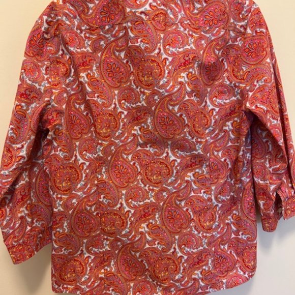 Lands End Petite Paisley Button Down Blouse - Picture 4 of 4